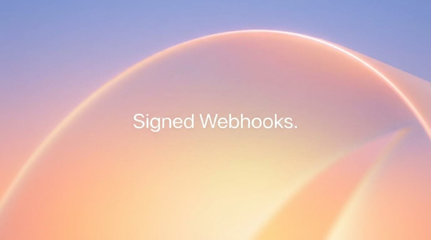 Signed webhook events